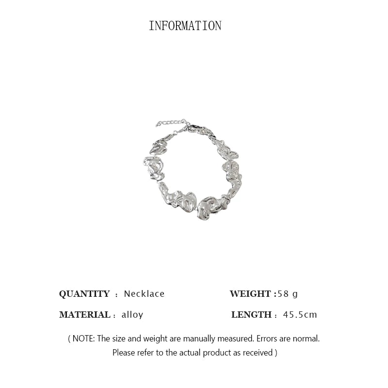 Punk Irregular Metal Necklace Women's Fashion Exaggerated Geometric Necklace Simple Gold Color Silver Color Collar Party Jewelry