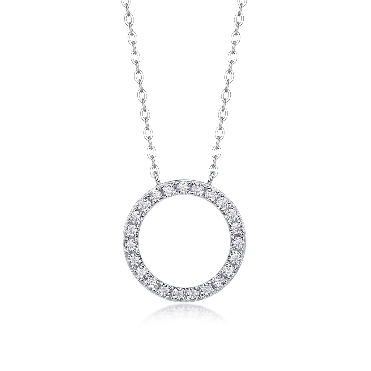 1.2CT D Color Double Circle Moissanite Necklace Pendant For Women GRA Certified S925 Silver Neck Chain Luxury Jewelry Gift