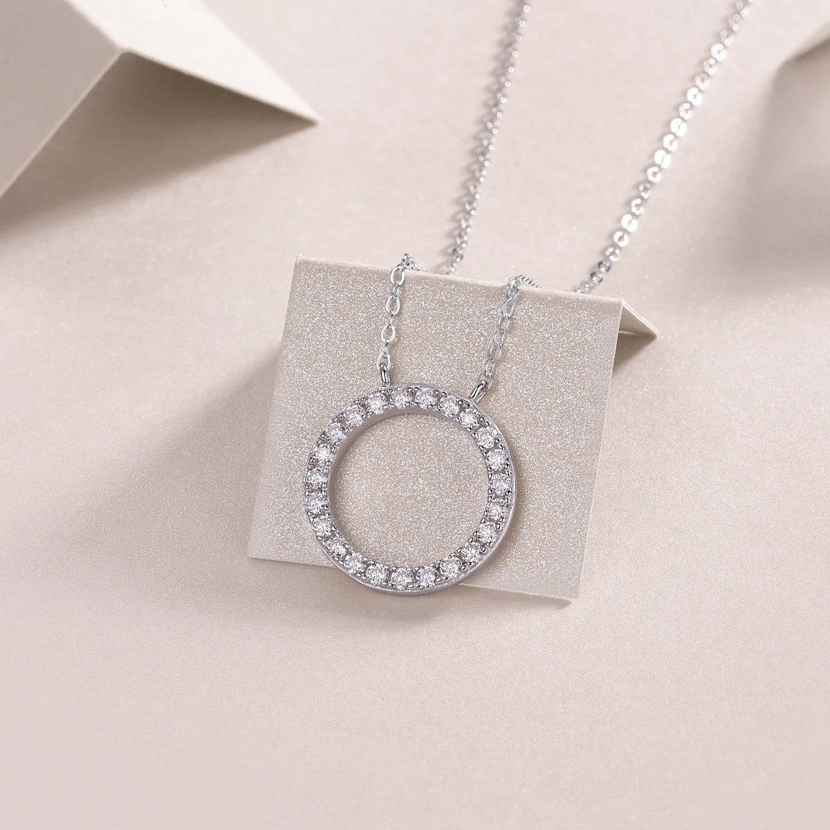 1.2CT D Color Double Circle Moissanite Necklace Pendant For Women GRA Certified S925 Silver Neck Chain Luxury Jewelry Gift